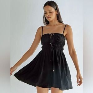 NWT Summer Away Bella Mini Dress Black with adjustable straps